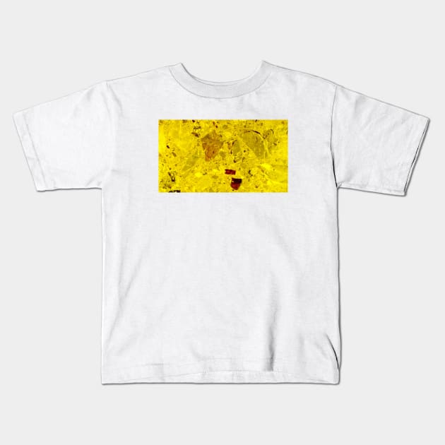 Yellow Marble Texture Kids T-Shirt by MarbleTextures